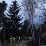Einsatzkräfte aus Kaitz und der FW Altstadt, ein Baum drohte auf ein Wohnhaus zu sützen