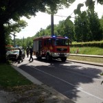 HLF der Feuerwache 4 bei einem Verkehrsunfall in Plauen