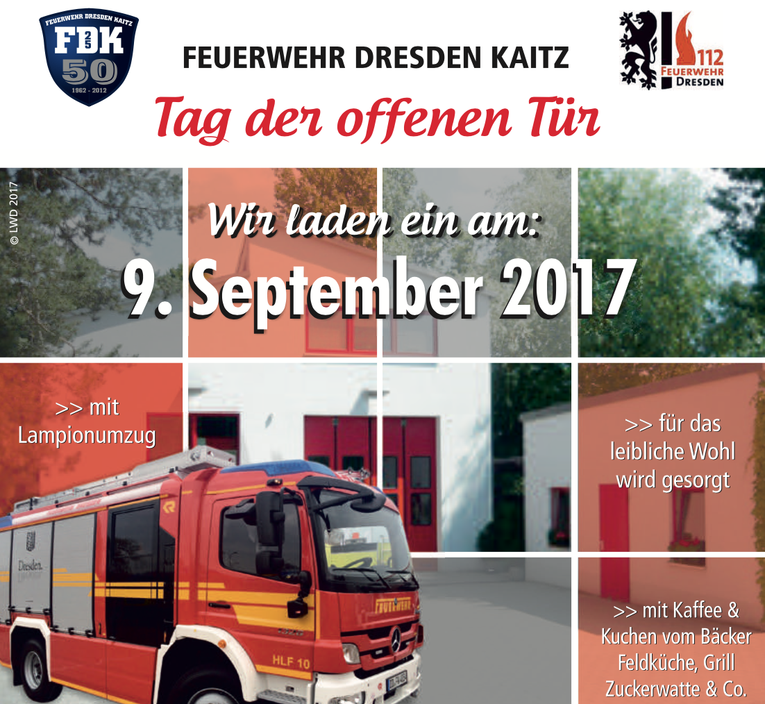 Tag Der Offenen Tür 2017 Am 09.09. Ab 13Uhr - Feuerwehr Dresden Kaitz